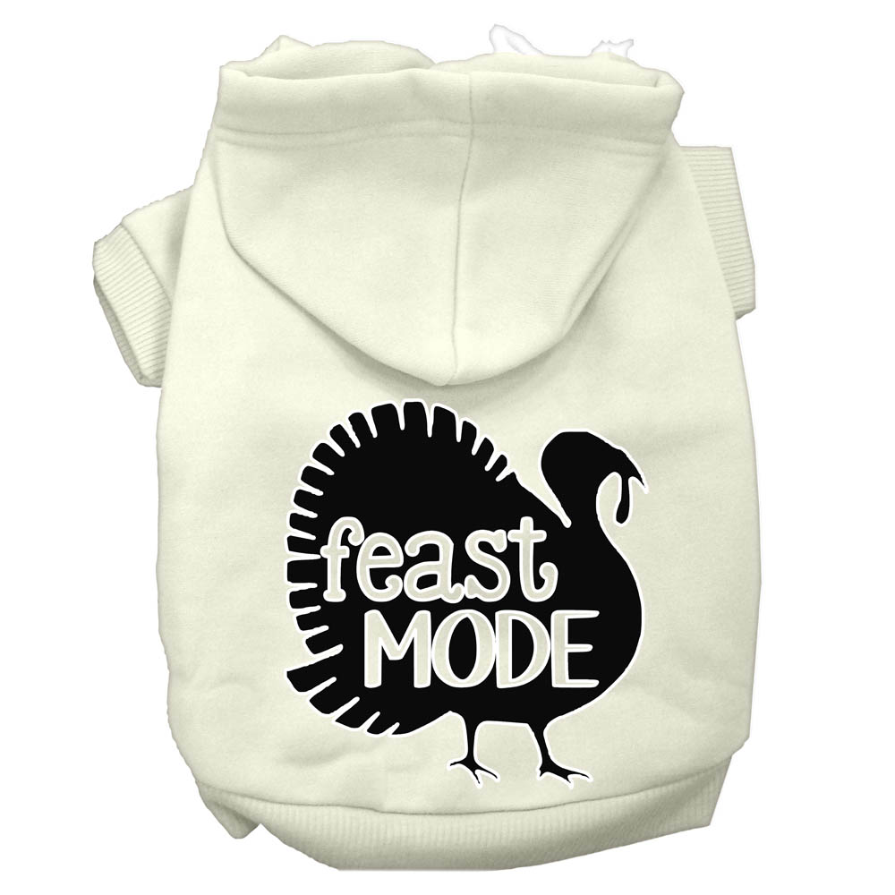 Feast Mode Screen Print Dog Hoodie Cream XS